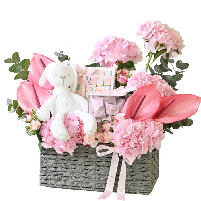 Baby Girl Basket Hamper